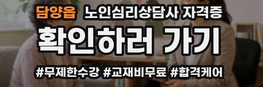 담양읍 노인 심리 상담사 자격증