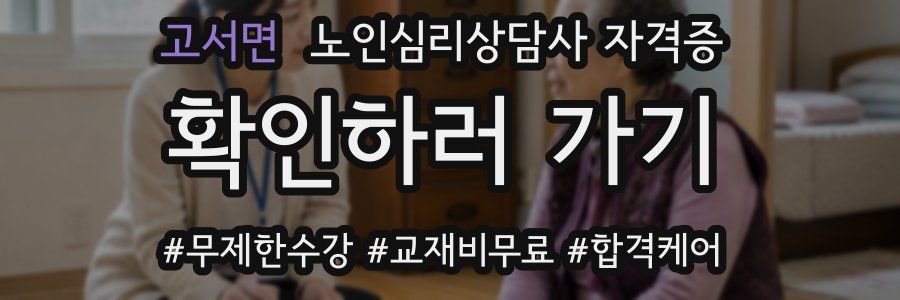 고서면 노인 심리 상담사 자격증