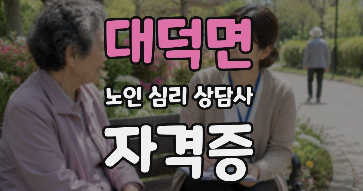 대덕면 노인 심리 상담사 자격증