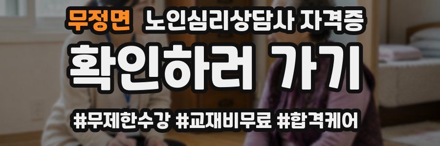 무정면 노인 심리 상담사 자격증