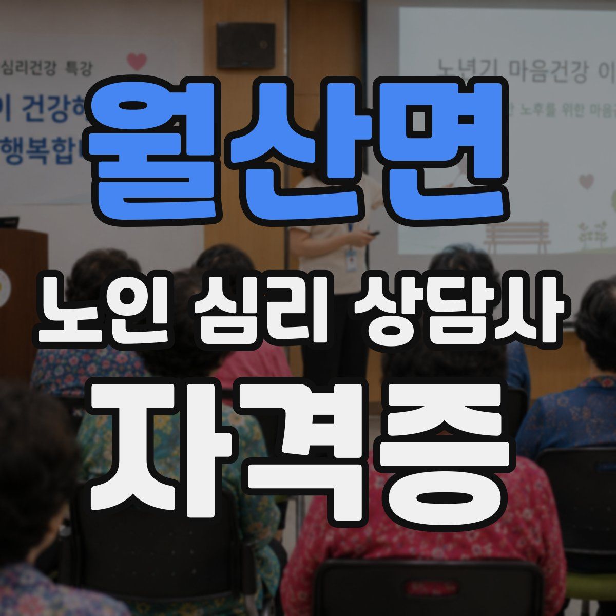 월산면 노인 심리 상담사 자격증