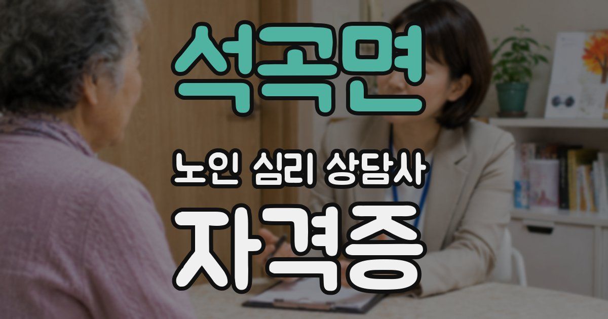 석곡면 노인 심리 상담사 자격증