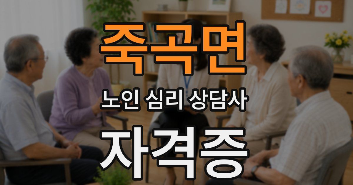 죽곡면 노인 심리 상담사 자격증