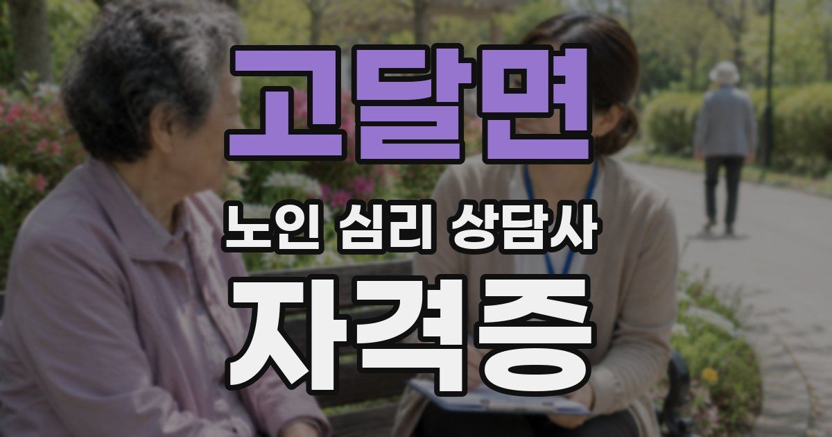 고달면 노인 심리 상담사 자격증
