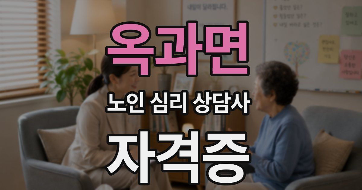 옥과면 노인 심리 상담사 자격증