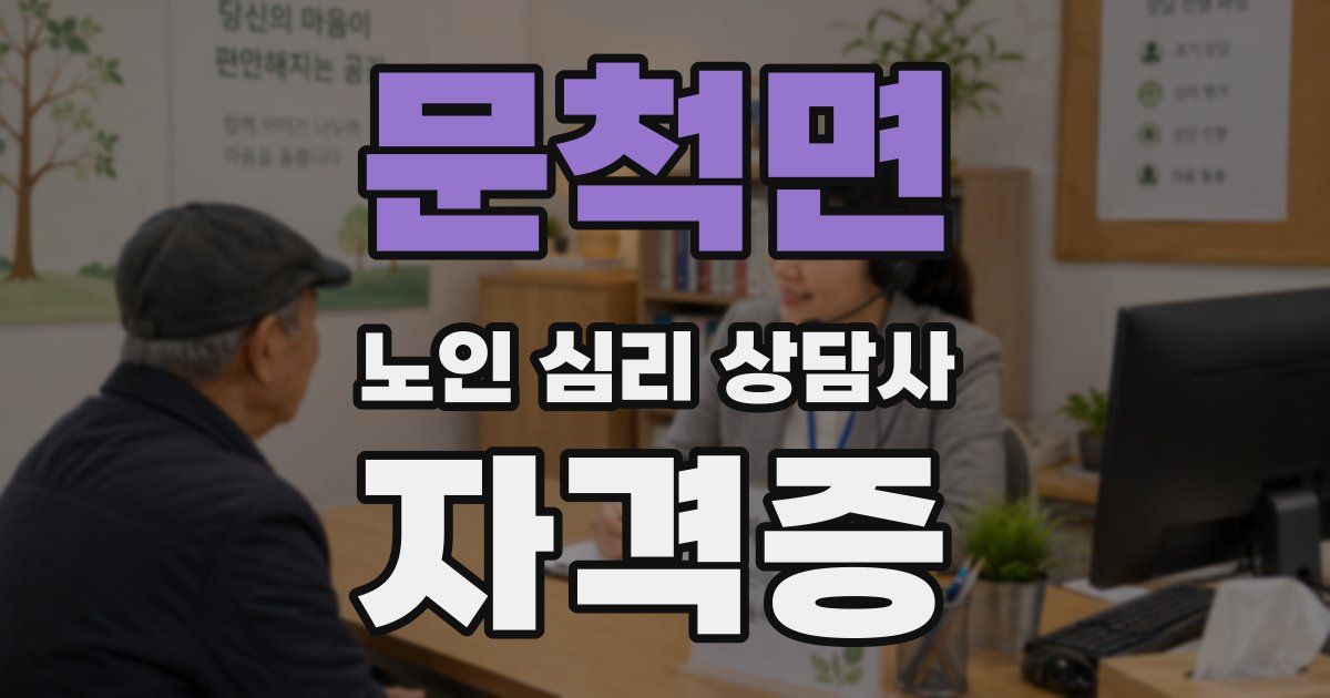 문척면 노인 심리 상담사 자격증