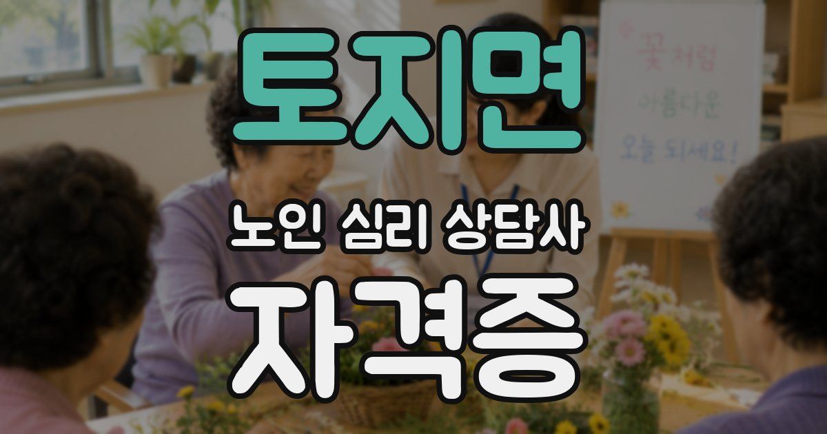 토지면 노인 심리 상담사 자격증