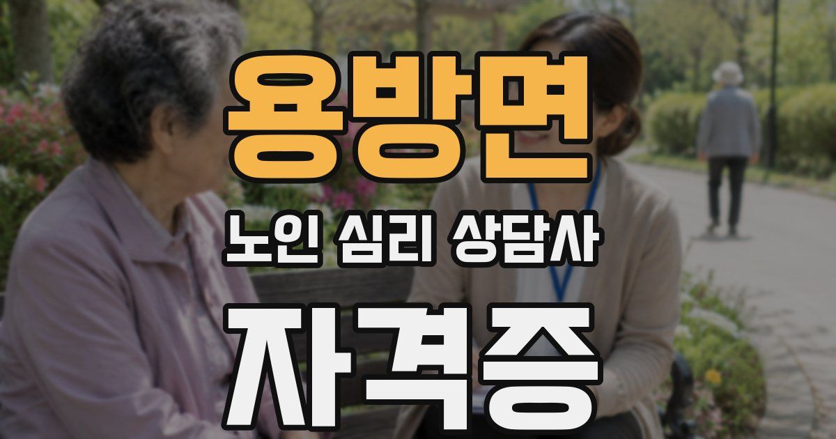 용방면 노인 심리 상담사 자격증