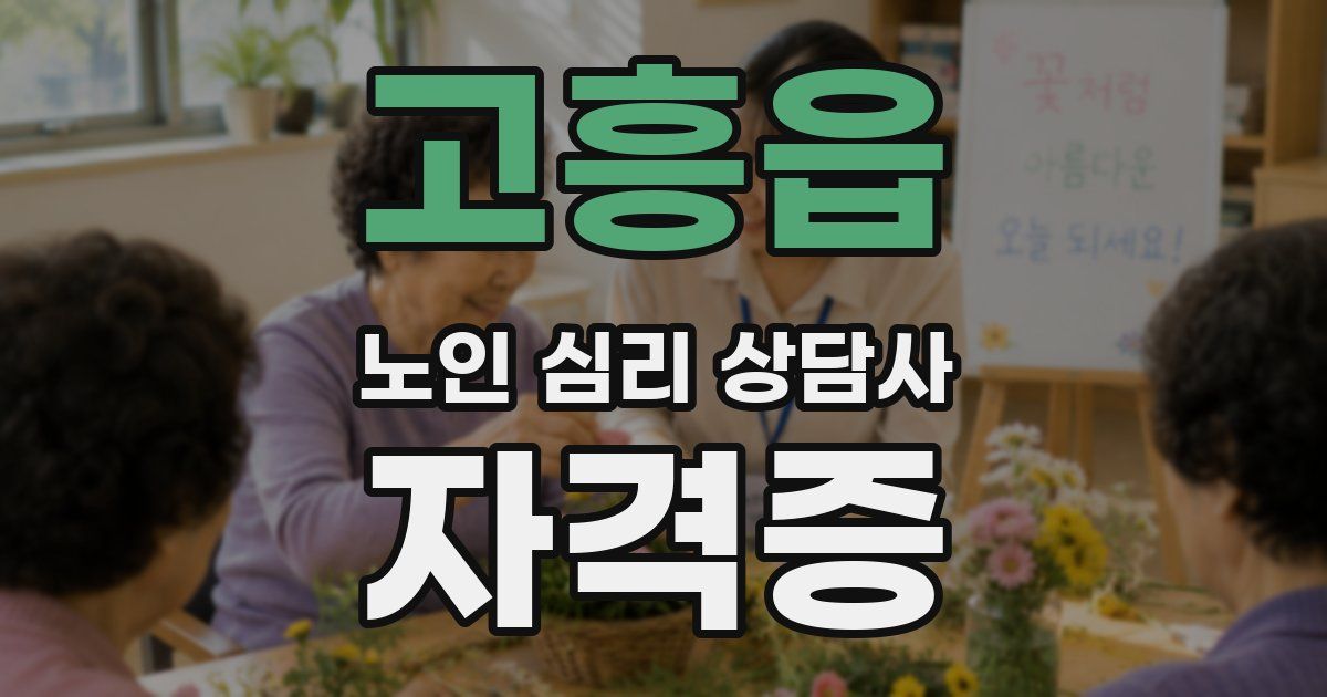 고흥읍 노인 심리 상담사 자격증