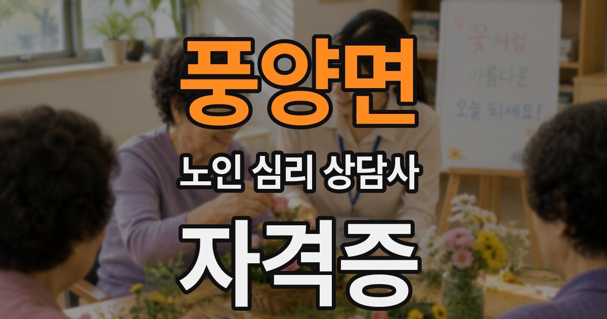 풍양면 노인 심리 상담사 자격증