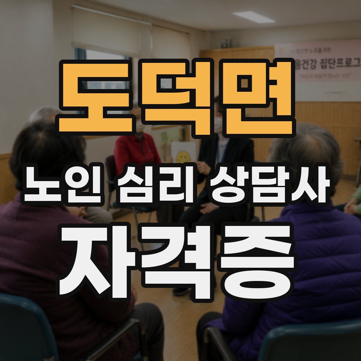 도덕면 노인 심리 상담사 자격증