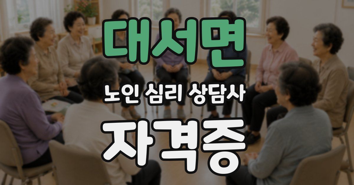 대서면 노인 심리 상담사 자격증
