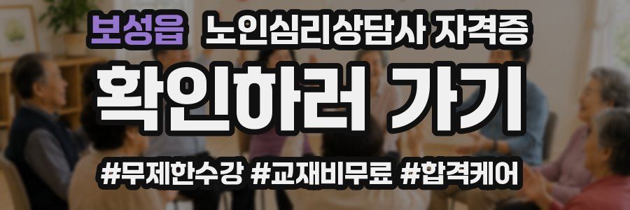 보성읍 노인 심리 상담사 자격증