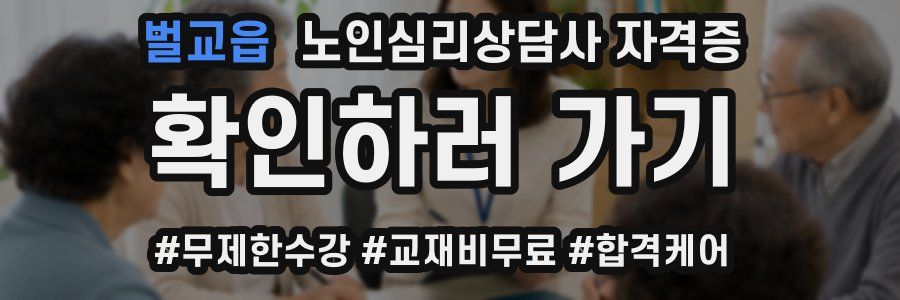 벌교읍 노인 심리 상담사 자격증