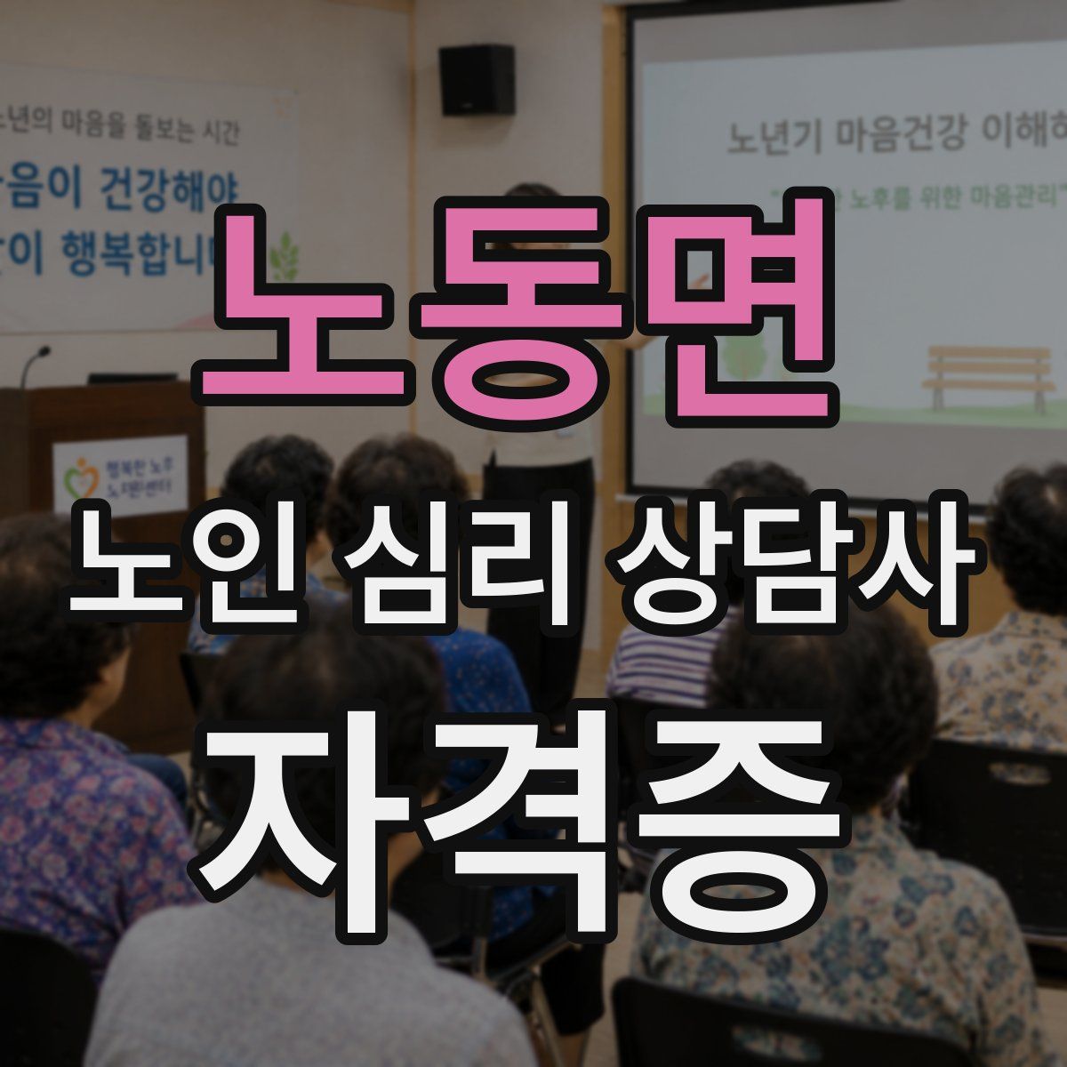 노동면 노인 심리 상담사 자격증