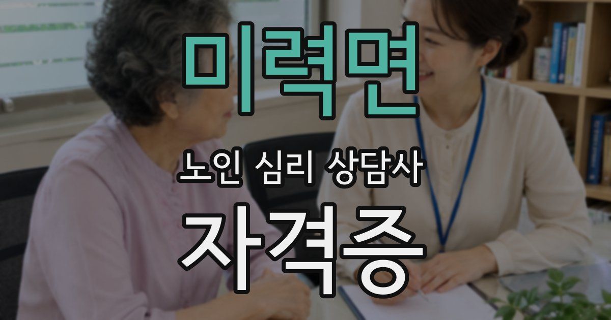 미력면 노인 심리 상담사 자격증