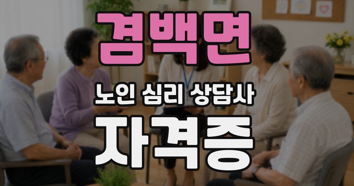 겸백면 노인 심리 상담사 자격증