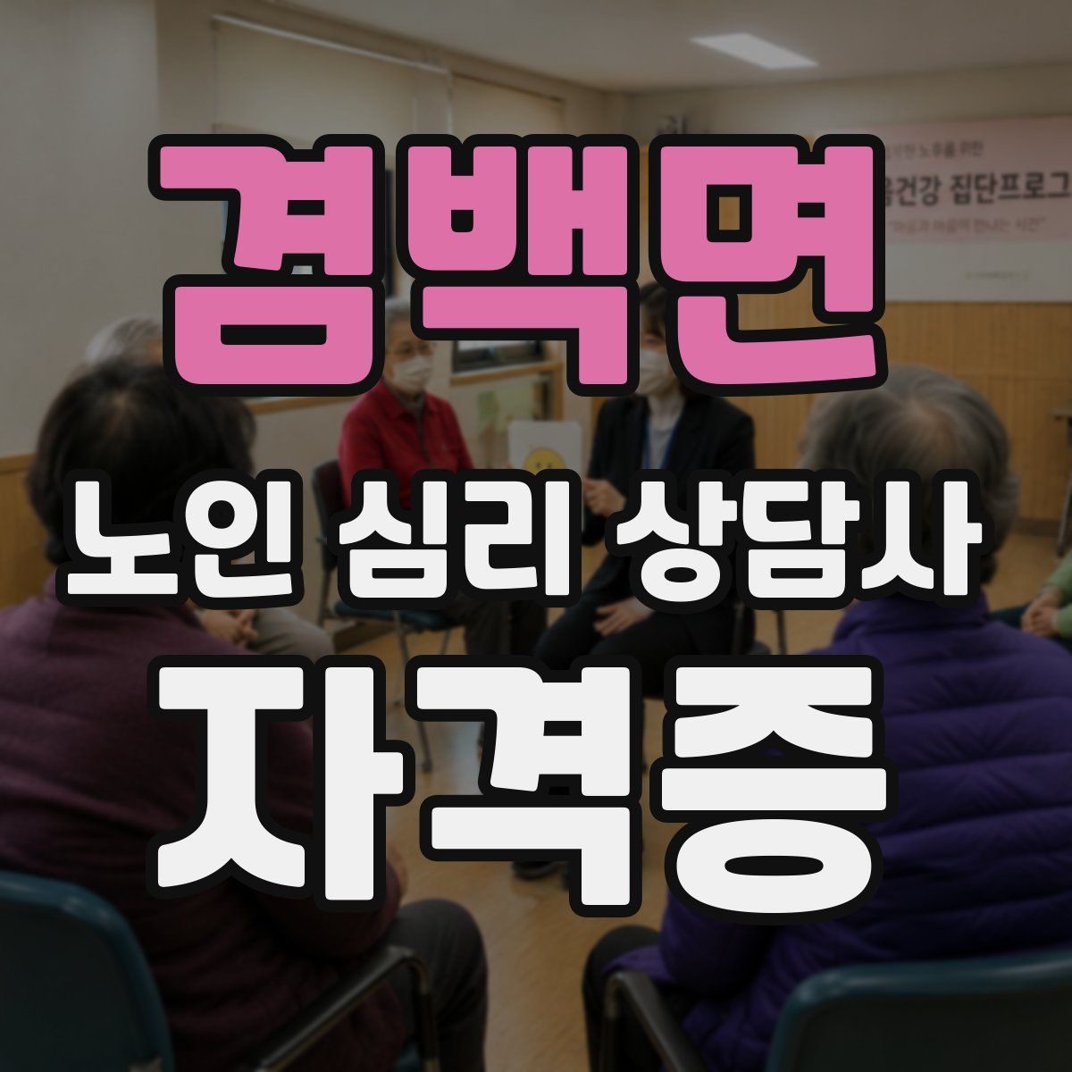 겸백면 노인 심리 상담사 자격증