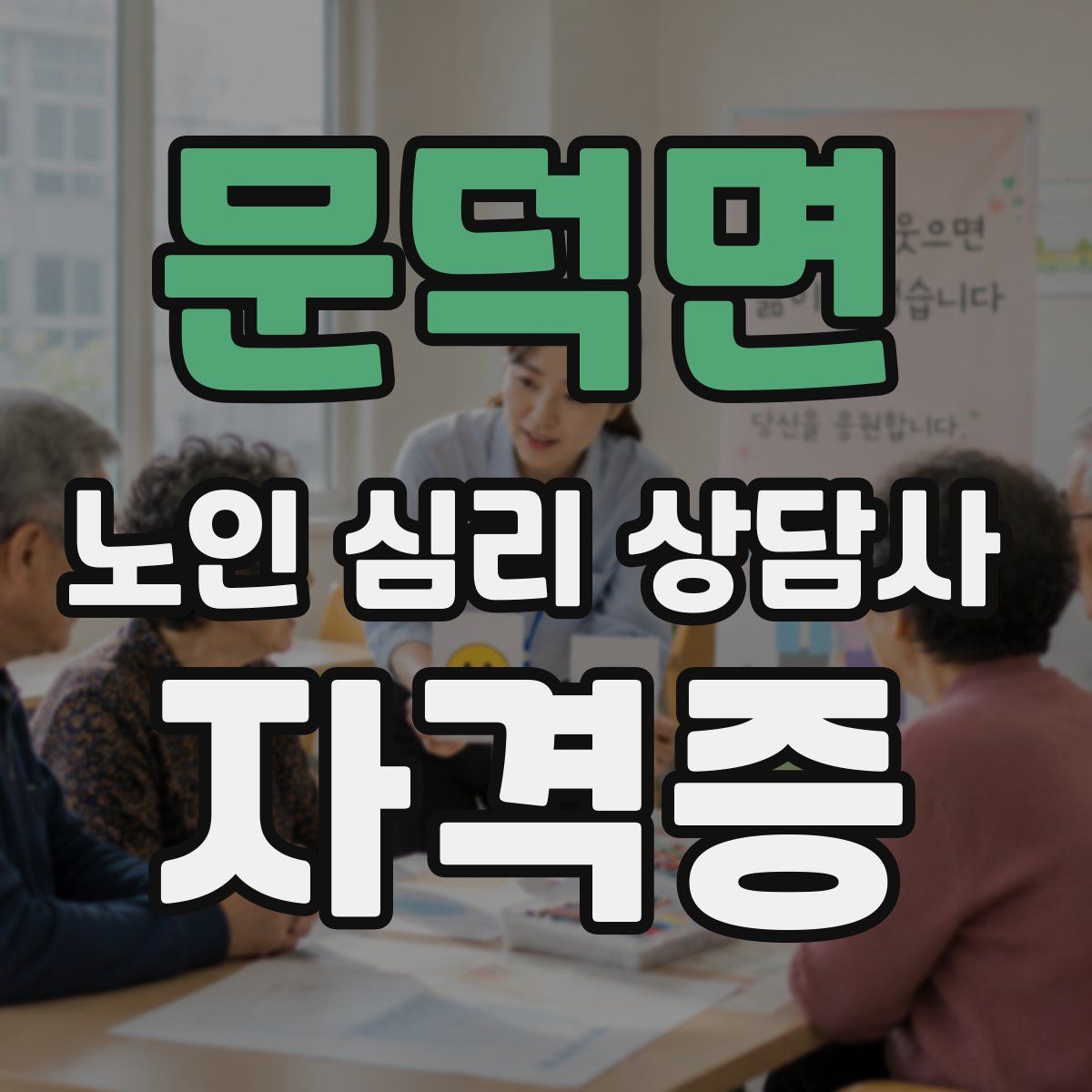 문덕면 노인 심리 상담사 자격증