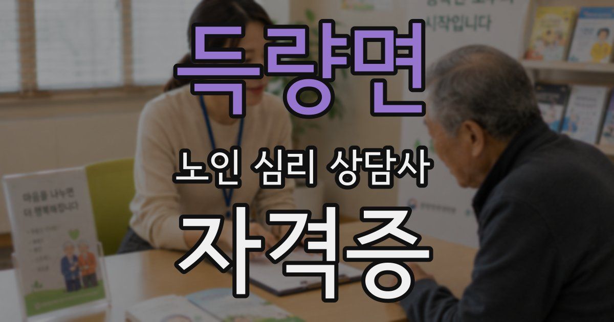 득량면 노인 심리 상담사 자격증