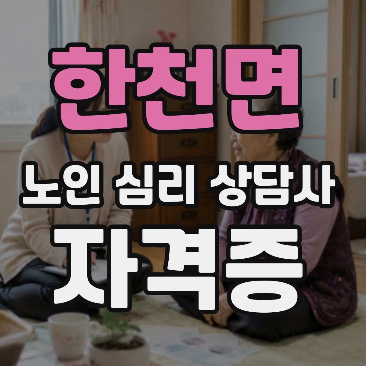 한천면 노인 심리 상담사 자격증