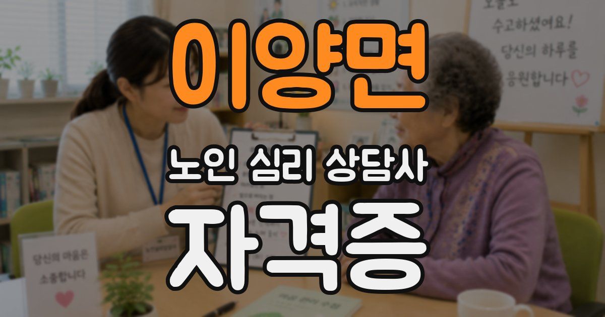 이양면 노인 심리 상담사 자격증