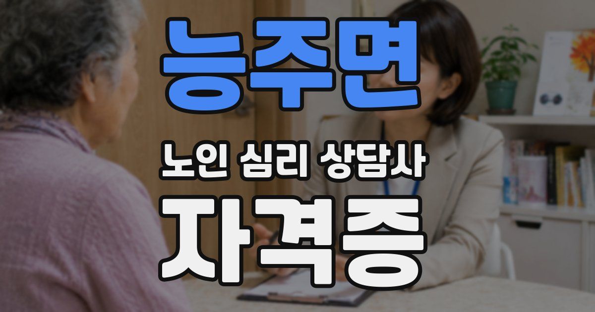 능주면 노인 심리 상담사 자격증
