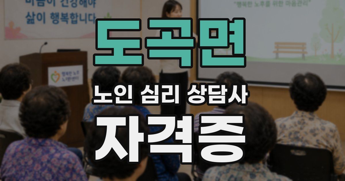 도곡면 노인 심리 상담사 자격증