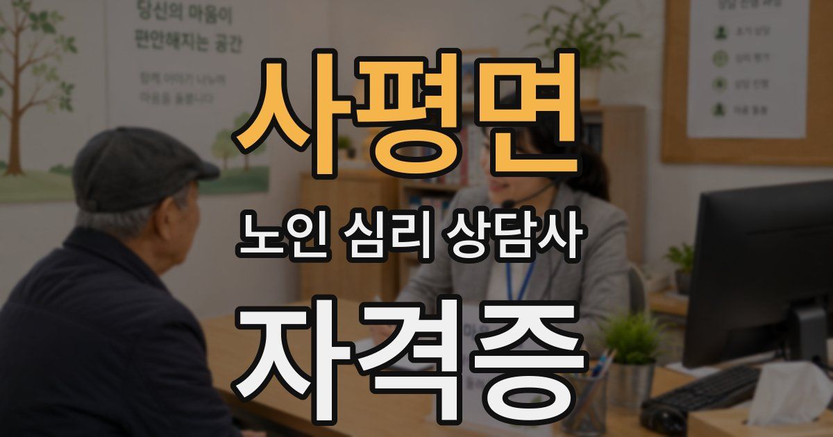 사평면 노인 심리 상담사 자격증