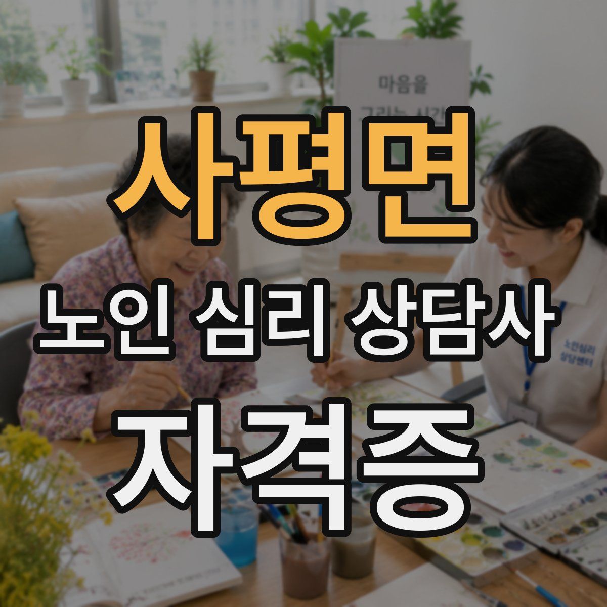 사평면 노인 심리 상담사 자격증