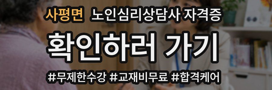 사평면 노인 심리 상담사 자격증