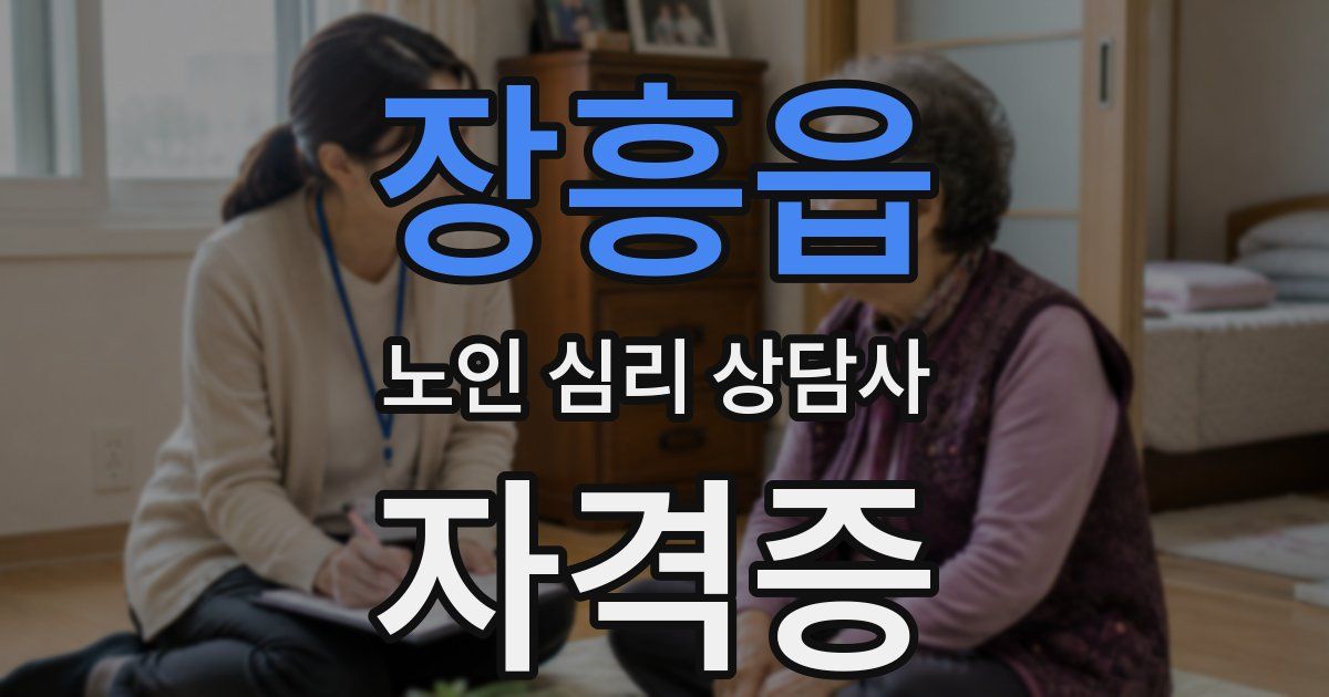 장흥읍 노인 심리 상담사 자격증