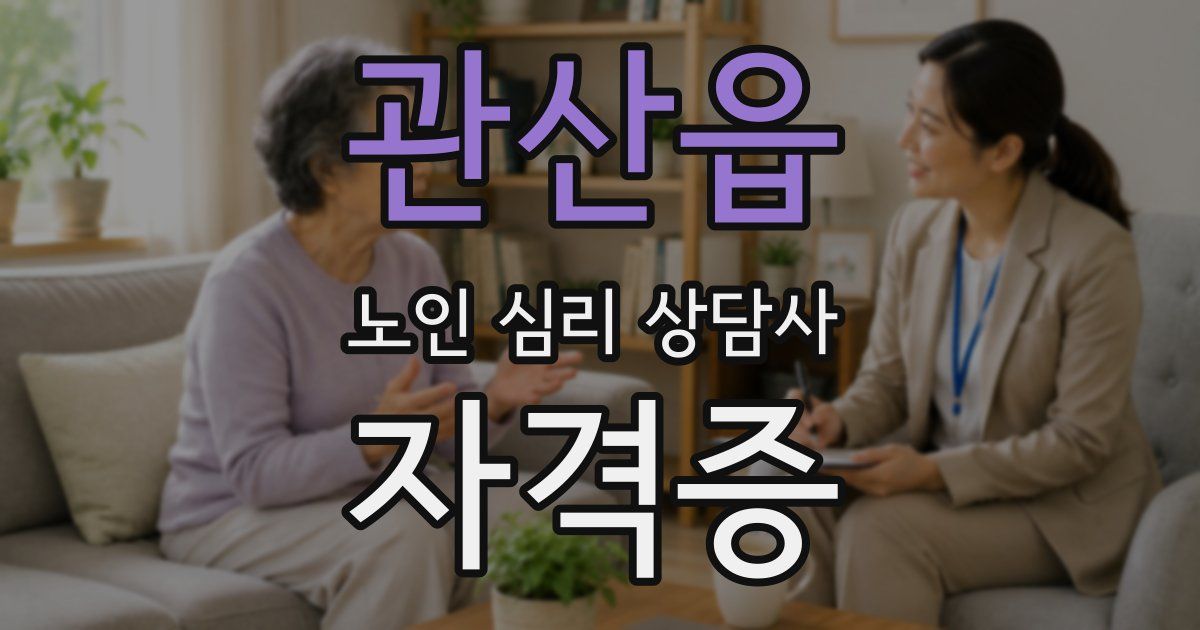 관산읍 노인 심리 상담사 자격증