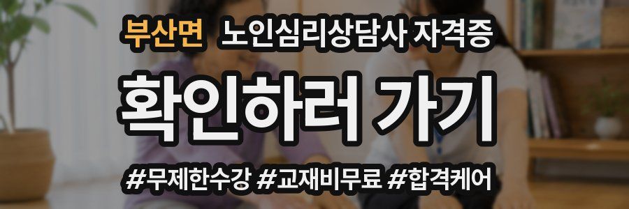 부산면 노인 심리 상담사 자격증