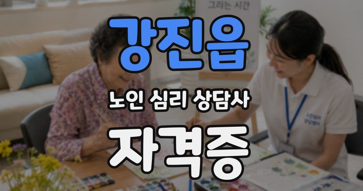 강진읍 노인 심리 상담사 자격증