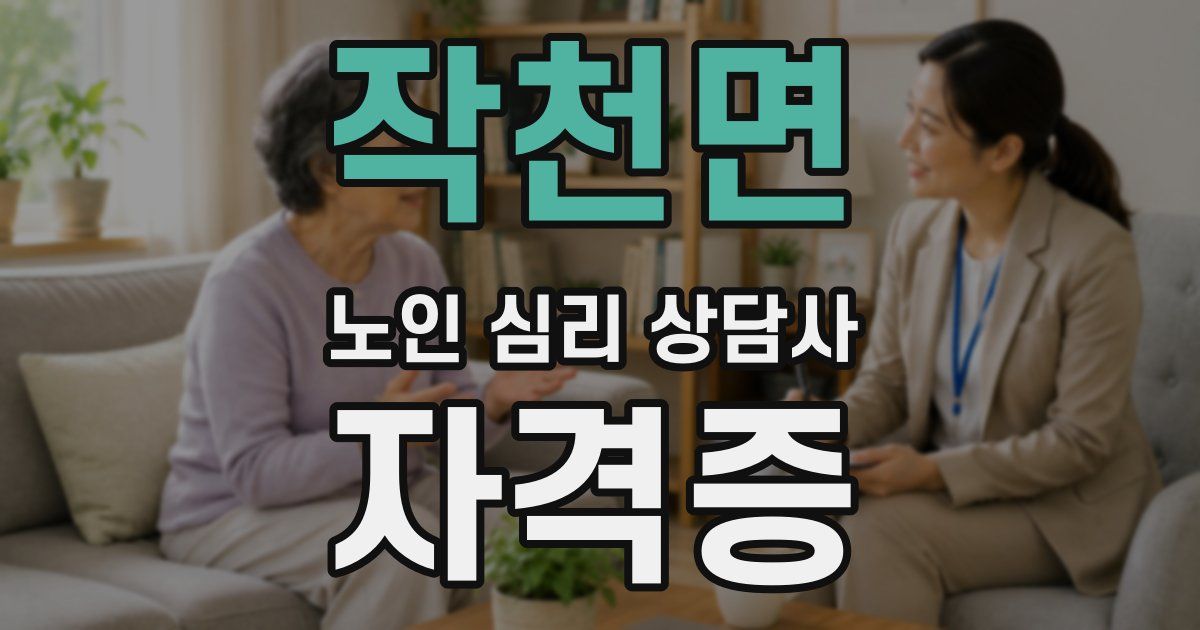 작천면 노인 심리 상담사 자격증