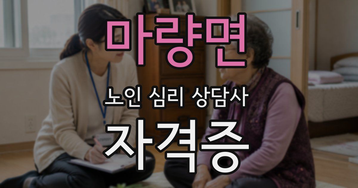 마량면 노인 심리 상담사 자격증