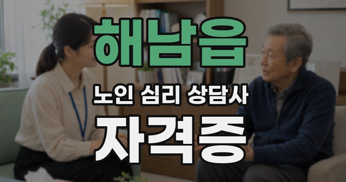 해남읍 노인 심리 상담사 자격증