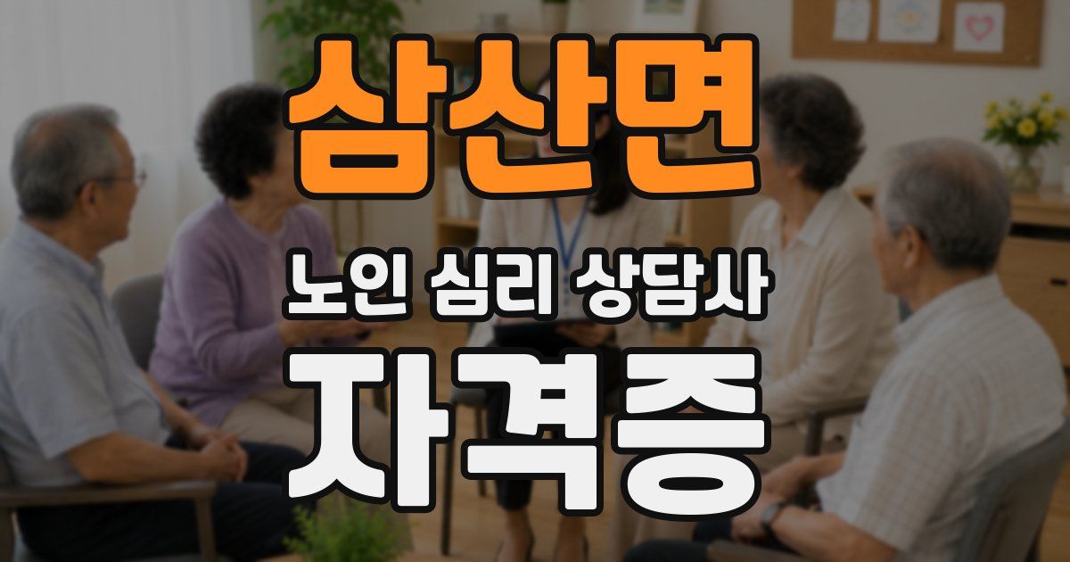 삼산면 노인 심리 상담사 자격증