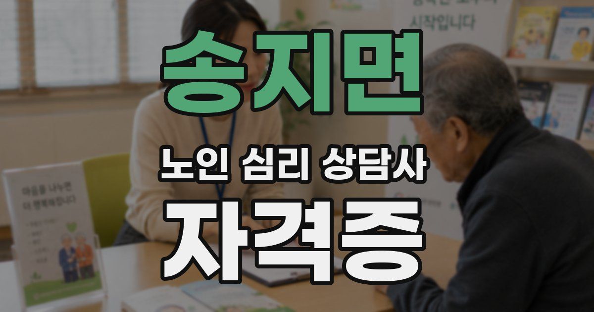 송지면 노인 심리 상담사 자격증