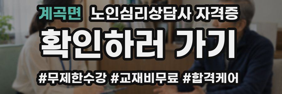 계곡면 노인 심리 상담사 자격증