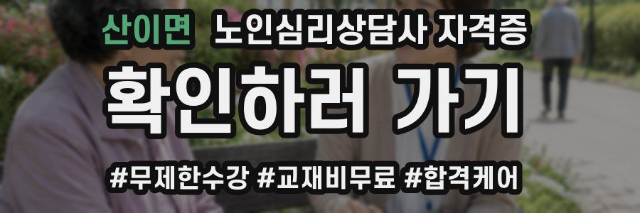 산이면 노인 심리 상담사 자격증