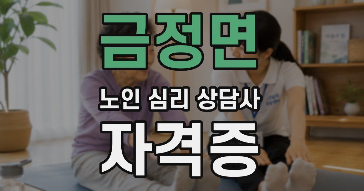 금정면 노인 심리 상담사 자격증