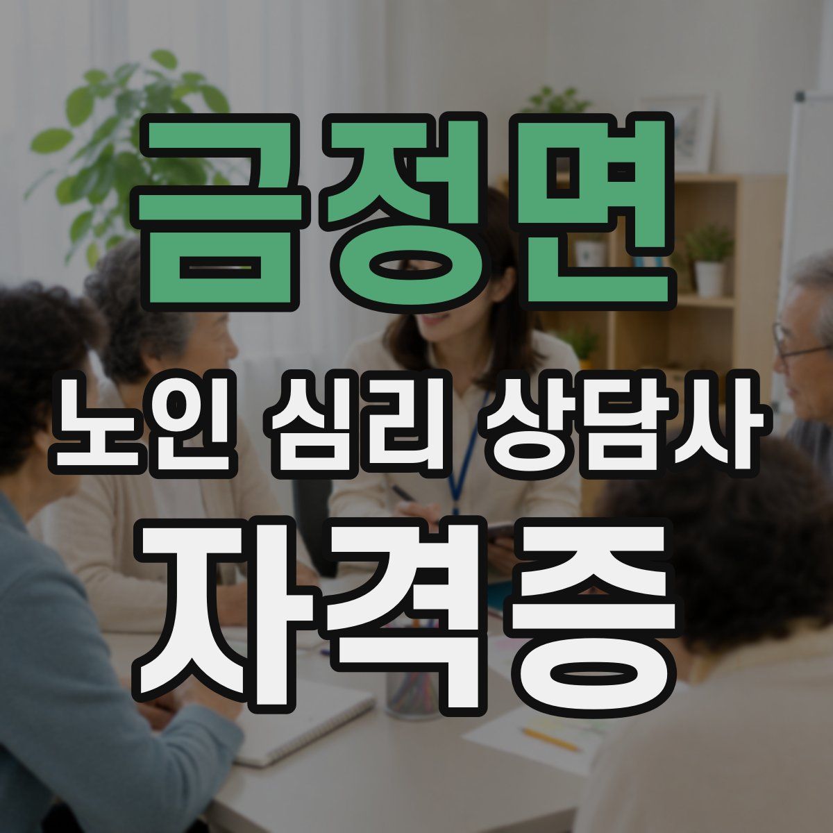 금정면 노인 심리 상담사 자격증