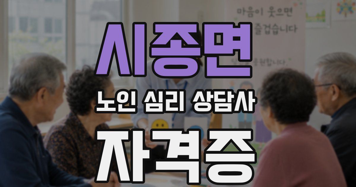 시종면 노인 심리 상담사 자격증