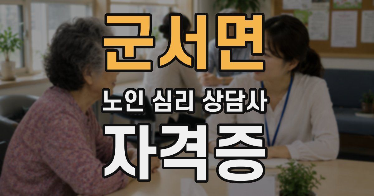 군서면 노인 심리 상담사 자격증