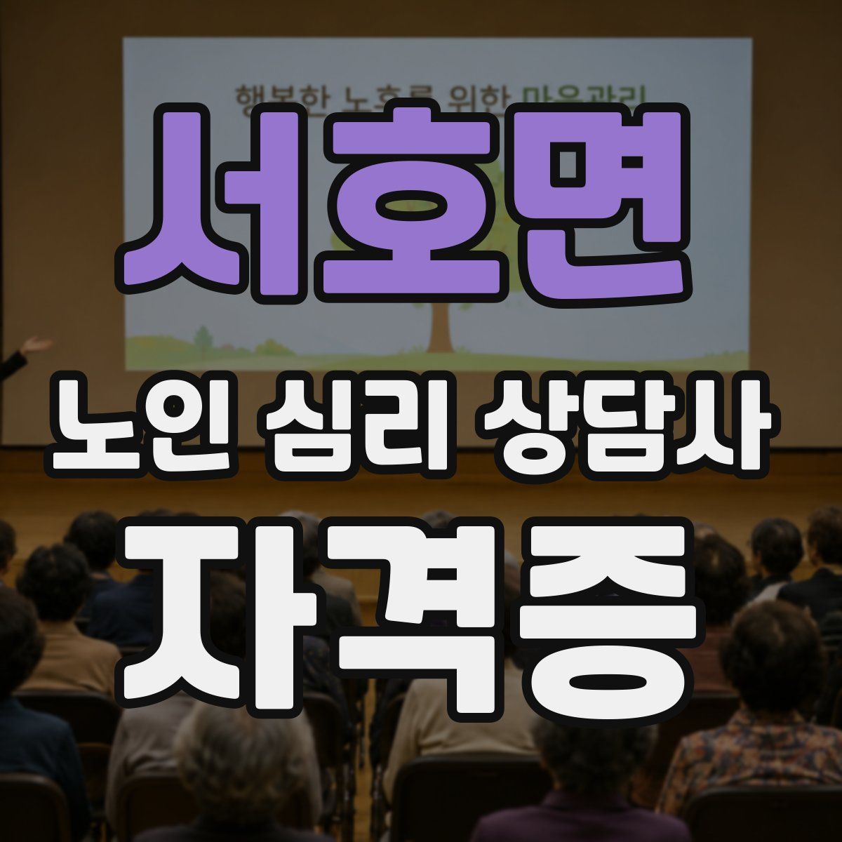 서호면 노인 심리 상담사 자격증