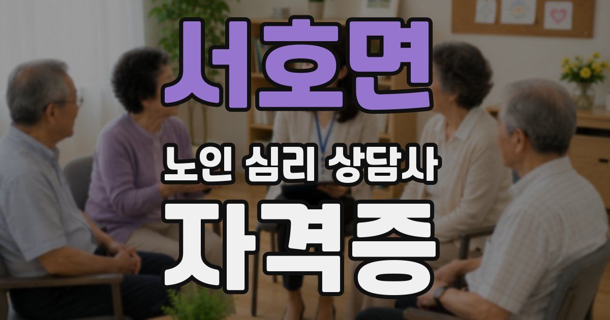 서호면 노인 심리 상담사 자격증