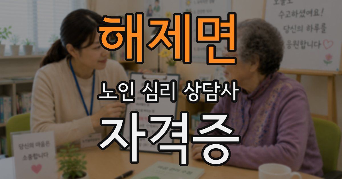 해제면 노인 심리 상담사 자격증