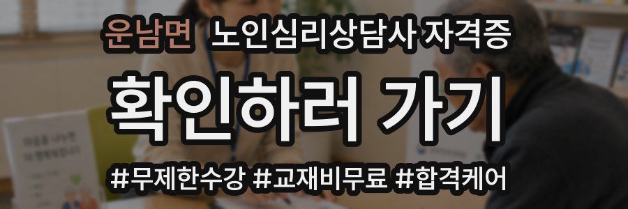 운남면 노인 심리 상담사 자격증